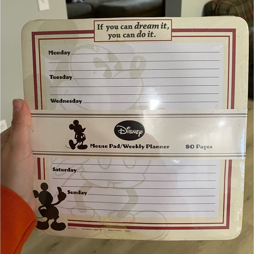 Mickey Mouse Disney Hallmark Mouse Pad Weekly Planner NWT